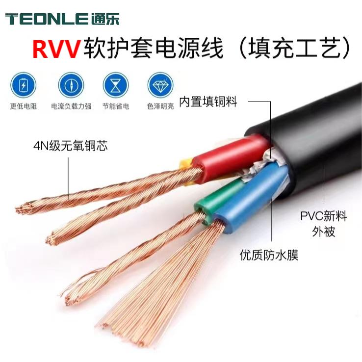 RVV多芯柔性護套軟形電纜廠家直銷